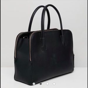 ASOS rose gold zipped compartment tote bag